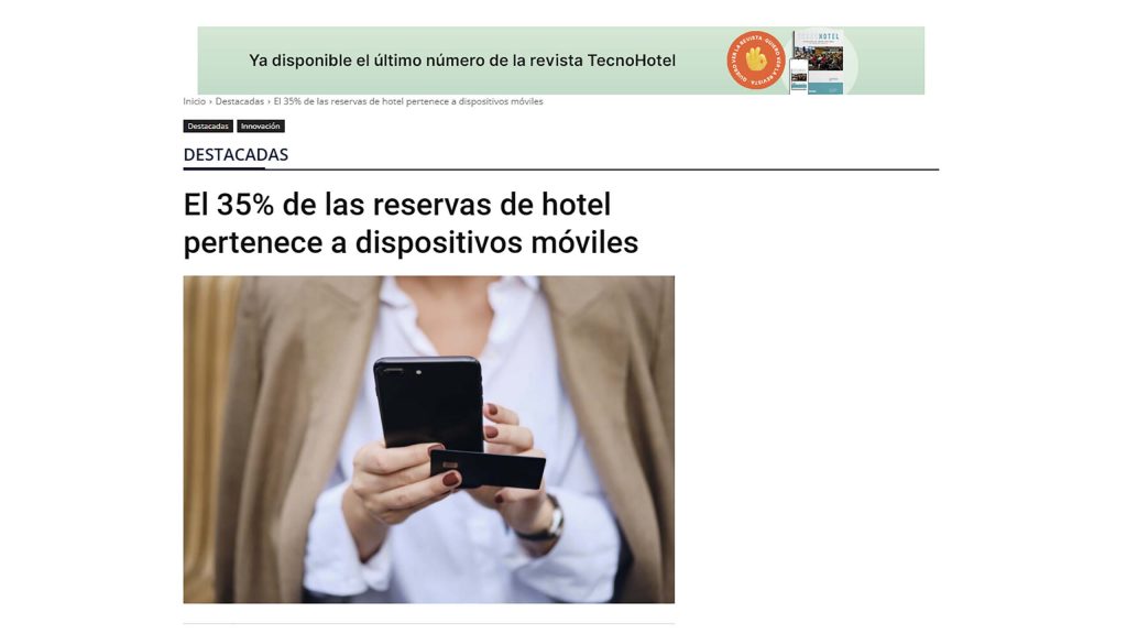 Las reservas de hotel pertenece a dispositivos móviles