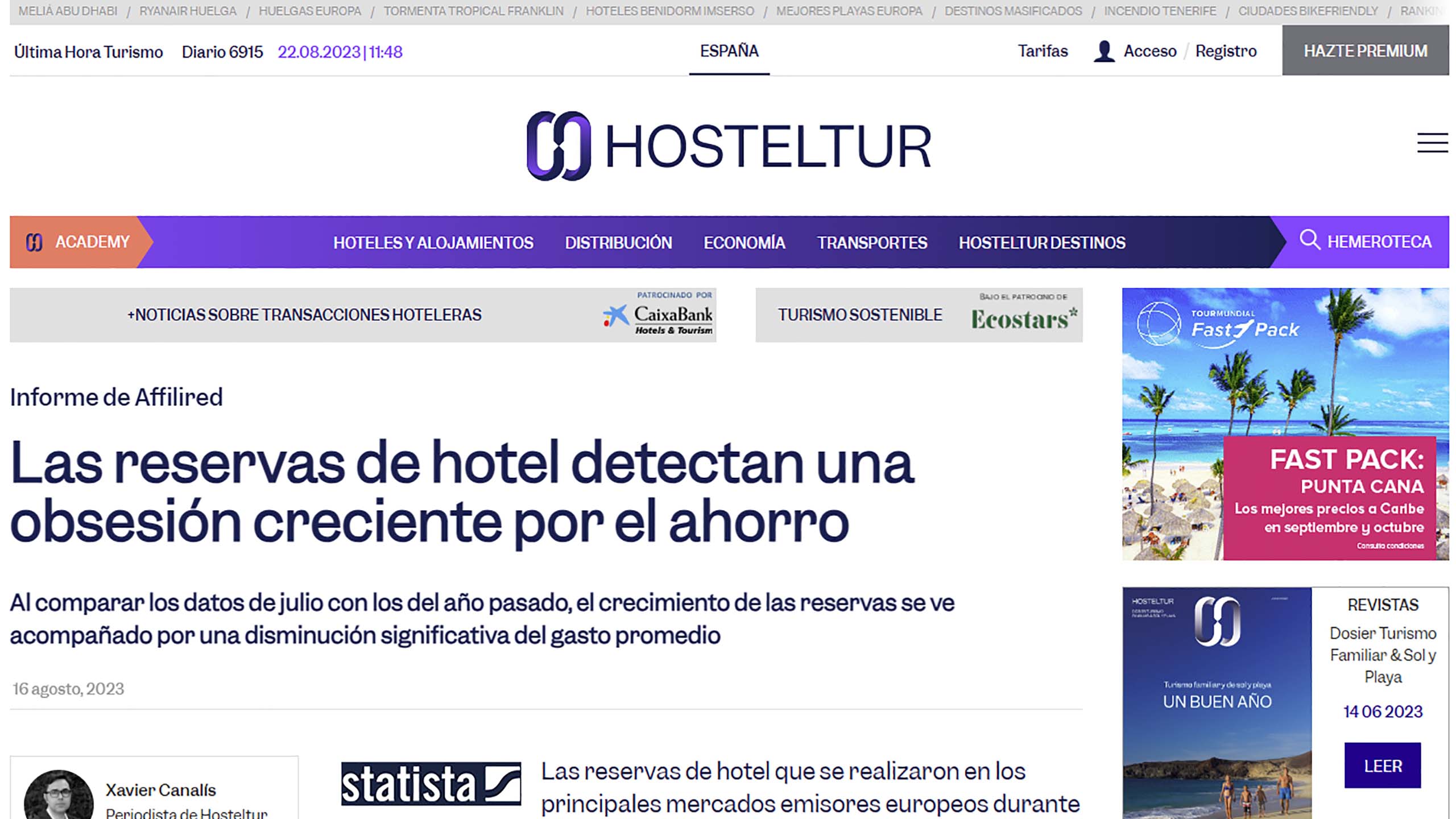 Las reservas de hotel detectan una obsesión creciente por el ahorro